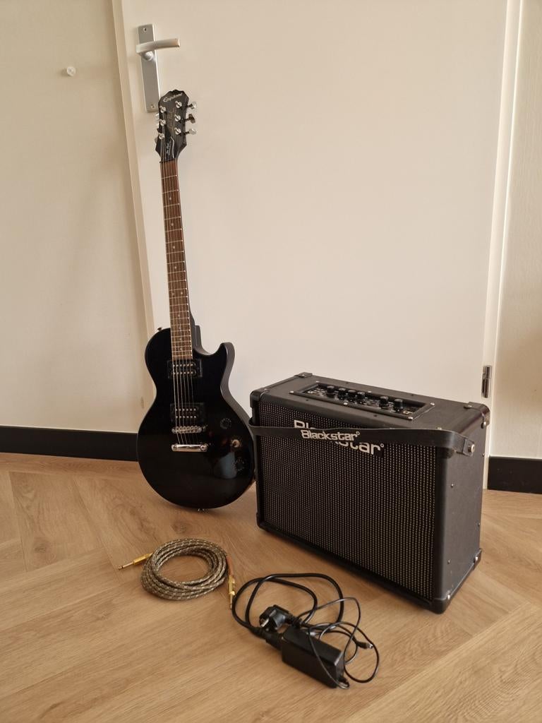 Epiphone Les Paul elektrische gitaar met versterker., Muziek en Instrumenten, Snaarinstrumenten | Gitaren | Elektrisch, Ophalen