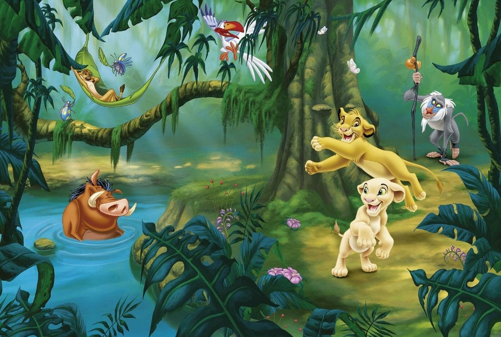 Lion King vlies fotobehang Simba en vriendjes, Leeuwenkoning, Verzenden, Nieuw
