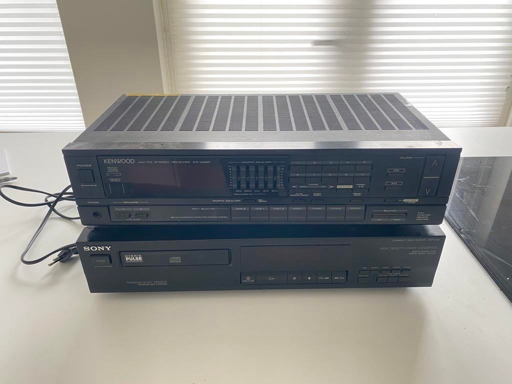 Kenwood KR-A56R versterker met Sony CD-speler, Audio, Tv en Foto, Versterkers en Receivers, Overige merken, Gebruikt, Ophalen of Verzenden