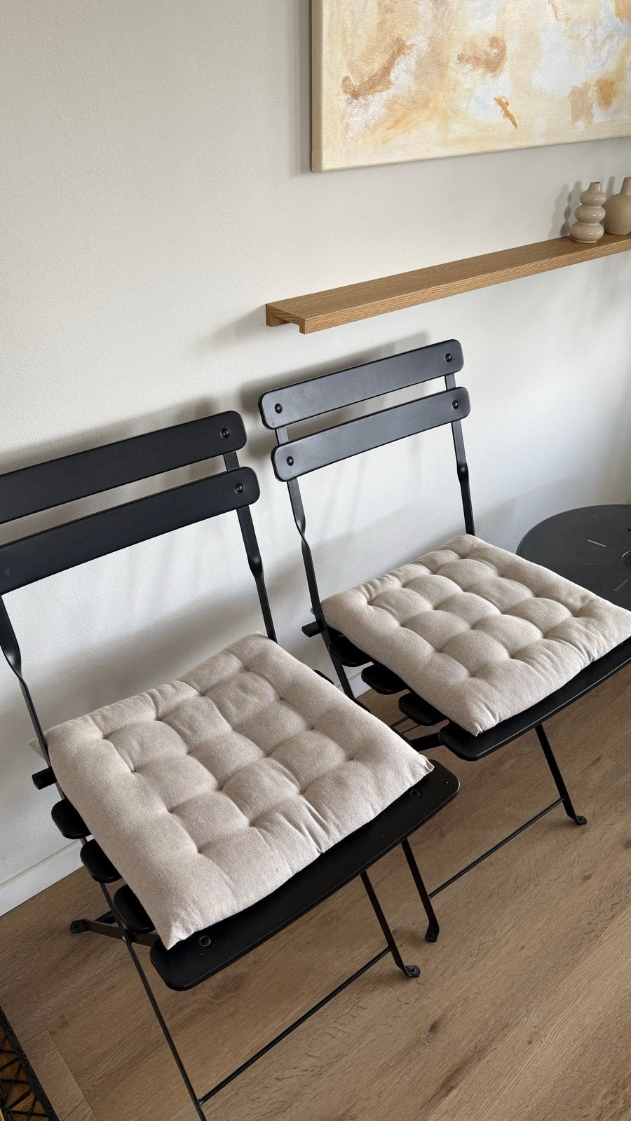 Bistro set: 2 stoelen en 1 tafel met solar verlichting, Ophalen, Zo goed als nieuw, Rond, Metaal