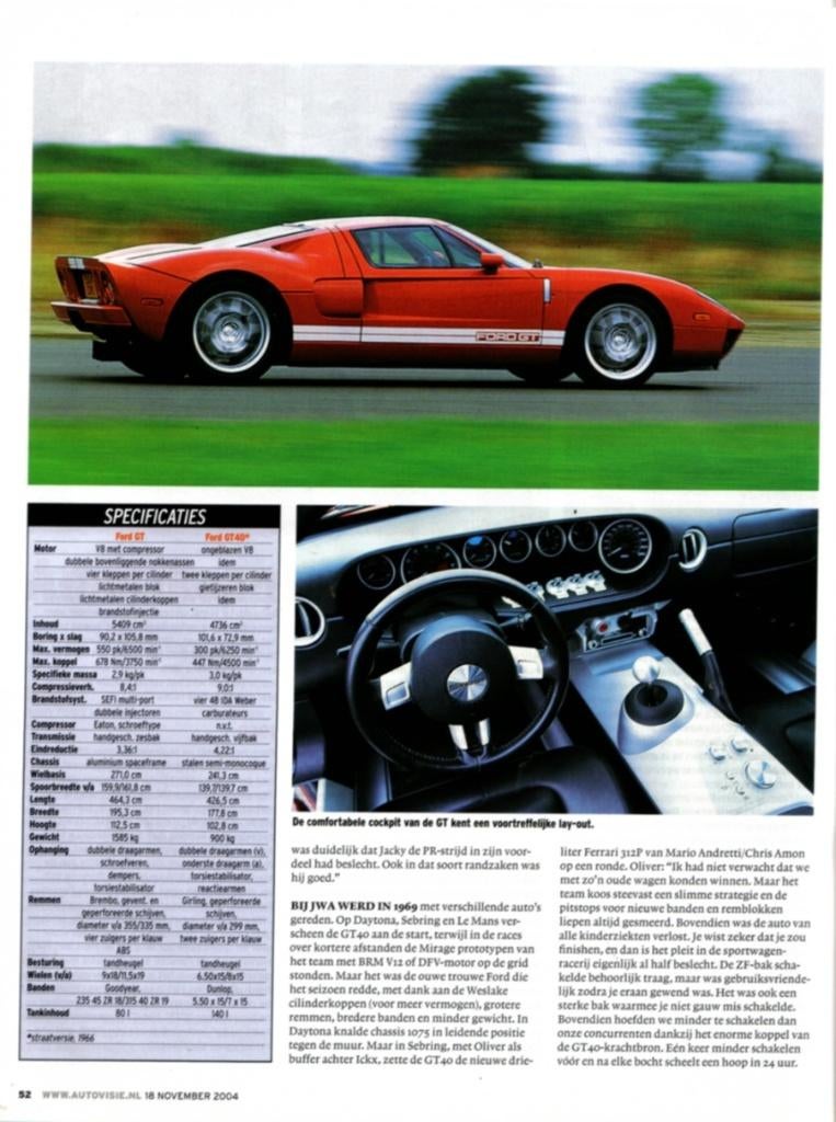 Autovisie test Ford GT 40 versus Ford GT, Ophalen of Verzenden, Gelezen, Ford