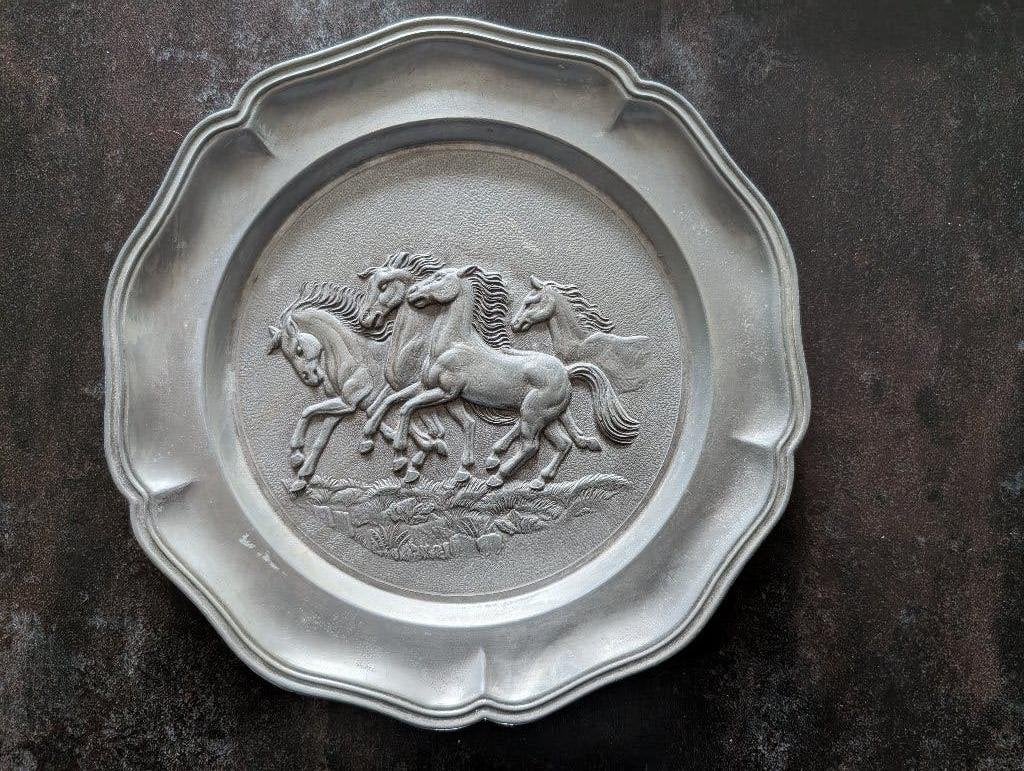 Vintage tinnen borden (fijn tin), Ophalen of Verzenden