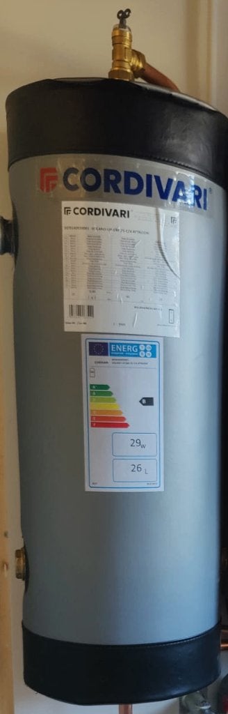 Cordivari geïsoleerd buffervat 25L voor CV, 30 tot 80 cm, Overige typen, Ophalen of Verzenden, Zo goed als nieuw