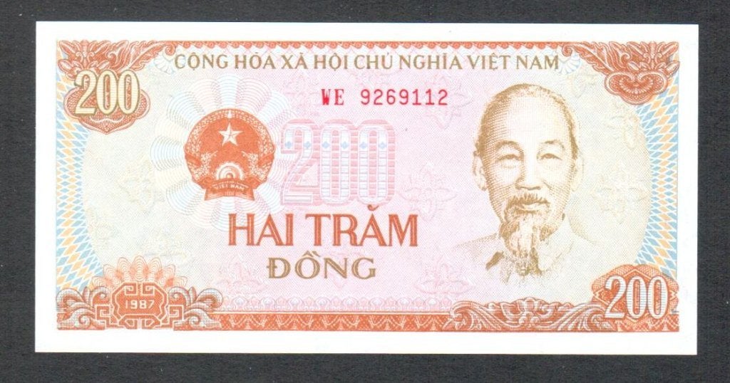 Bankbiljet - Vietnam 200 Dong 1987 UNC., Postzegels en Munten, Bankbiljetten | Azië, Ophalen of Verzenden, Zuidoost-Azië, Los biljet