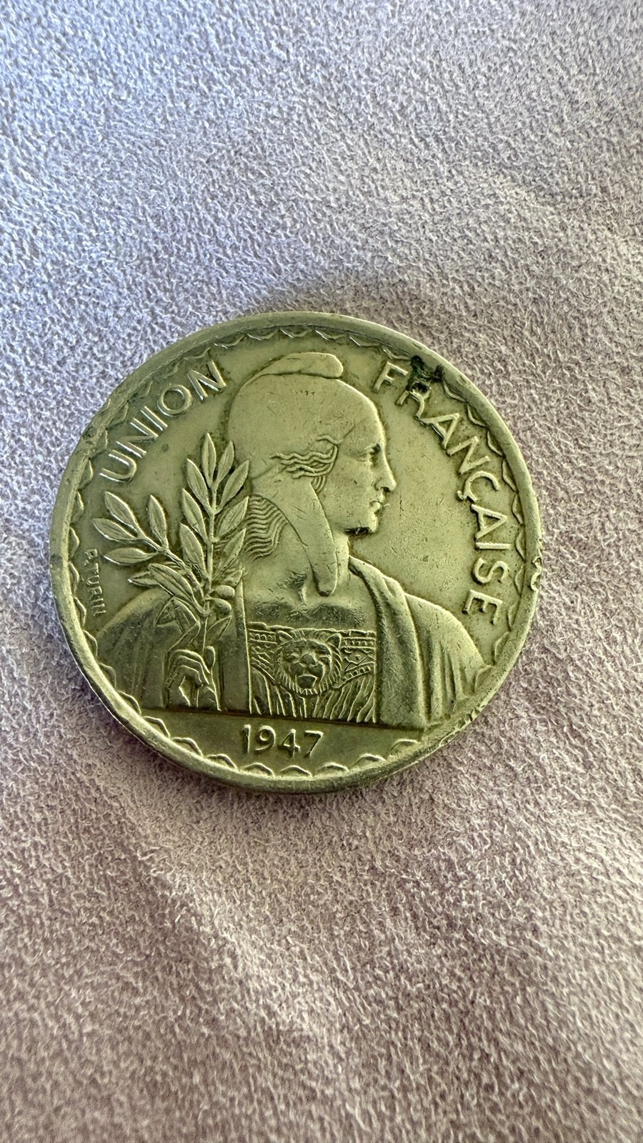 French Indochina Federation Indochinoise 1 PIASTRE Coin 1947, Verzenden, Midden-Oosten
