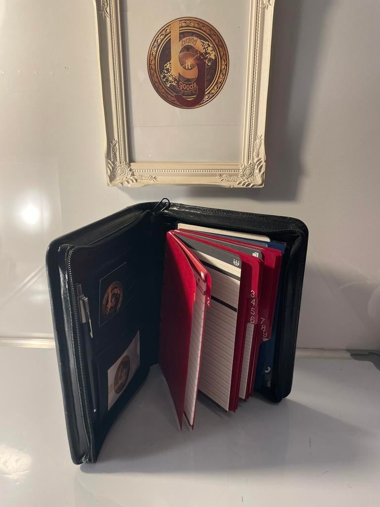 Vintage TMI Lederen Agenda Planner Zwart Nieuwstaat, Ophalen of Verzenden, Nieuw