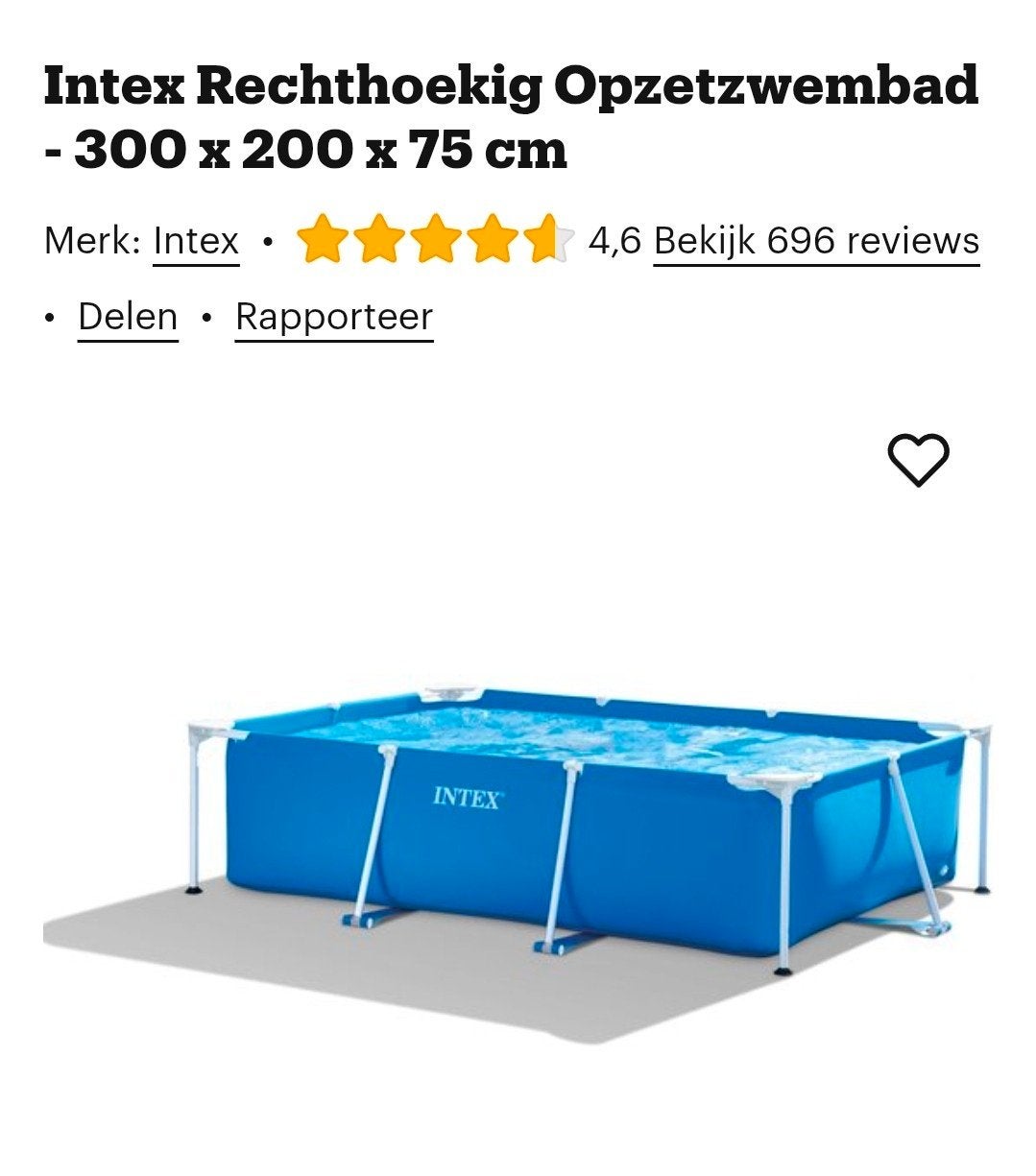 Intex rechthoekig opzet zwembad, Ophalen, Gebruikt, Opzetzwembad, Rechthoekig