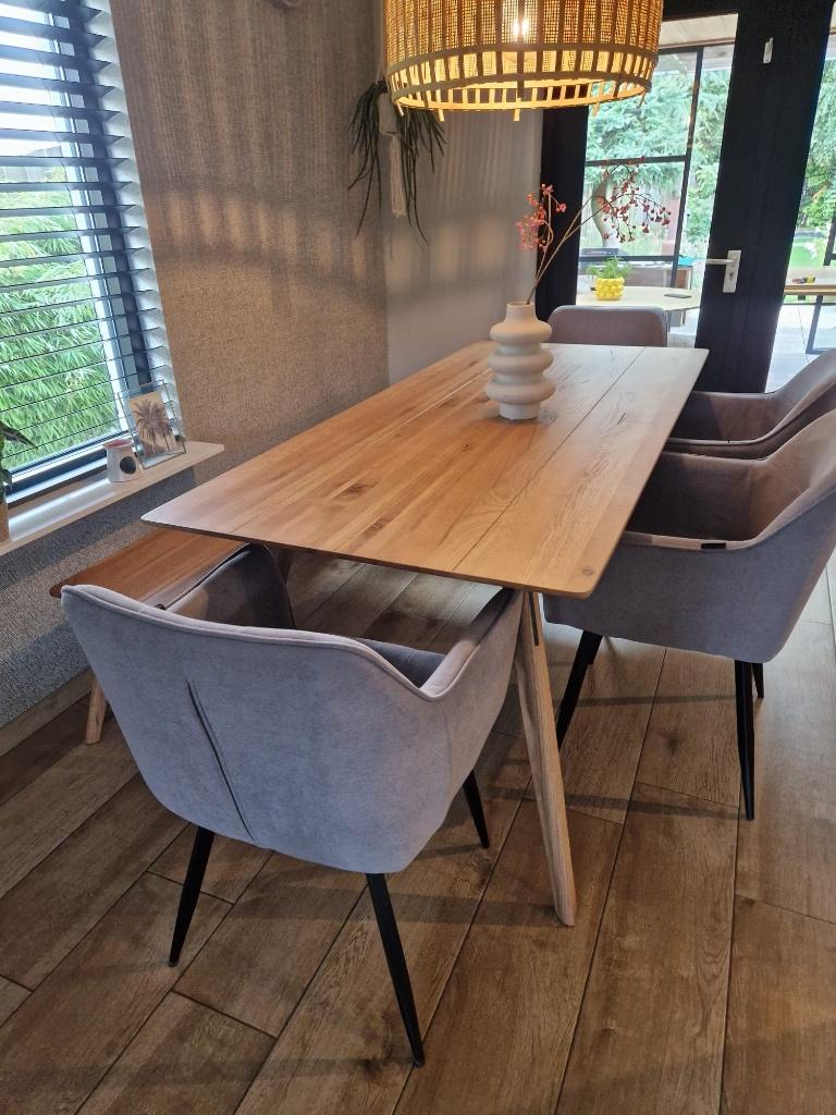 Prijsverlaging: Bodilson eiken eettafel 200*90 ZGAN, Ophalen, Eikenhout, 50 tot 100 cm, Zo goed als nieuw