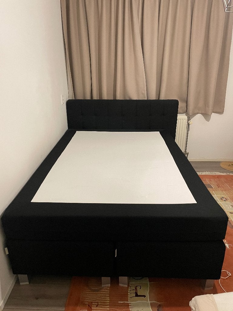 Boxspring, Ophalen, Gebruikt, Zwart, Tweepersoons