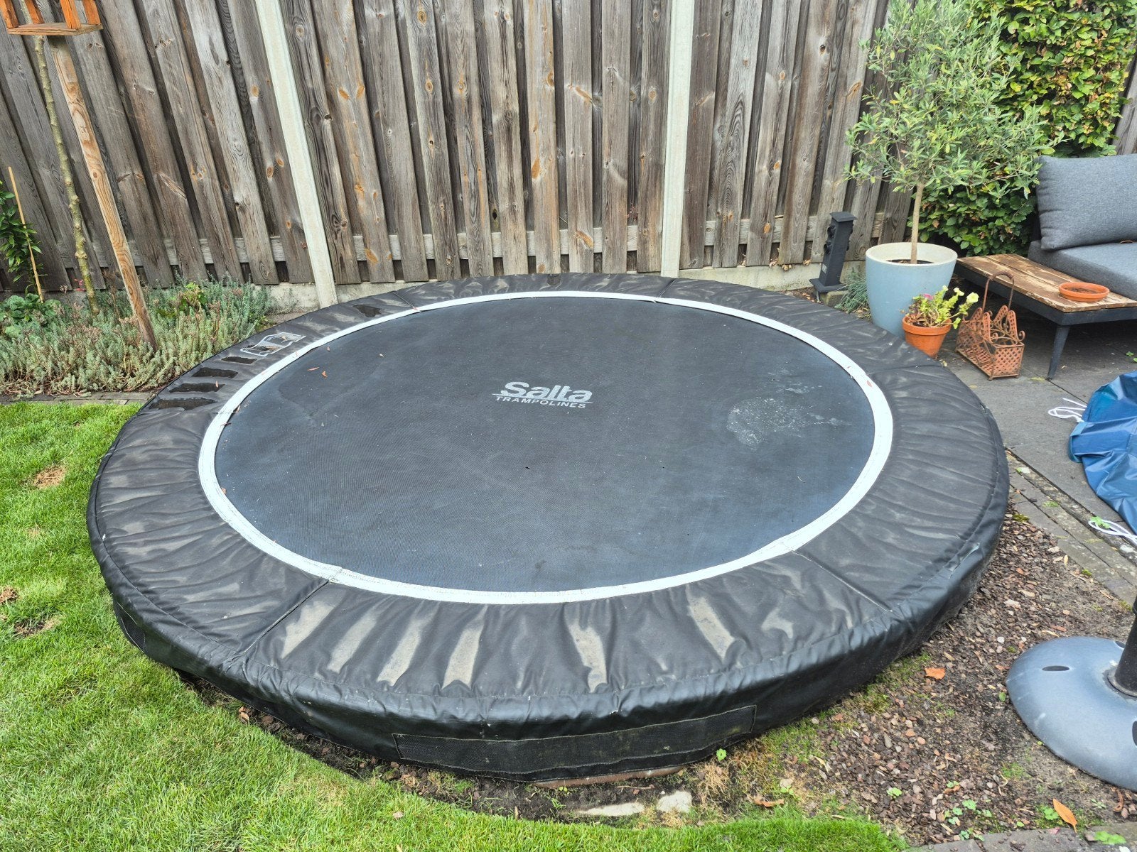 Salta inground trampoline 3.05m, Kinderen en Baby's, Speelgoed | Buiten | Trampolines, Ophalen, Gebruikt