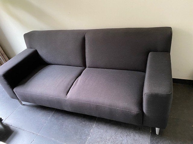 Grijze stoffen bank, Ophalen, Gebruikt, Minder dan 75 cm, 150 tot 200 cm