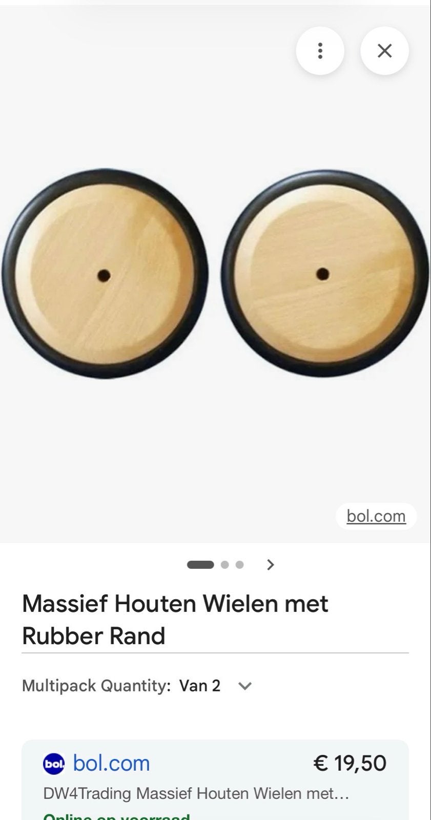 Massief houten wielen met rubberen rand voor speelgoed, Ophalen, Nieuw, Jongen of Meisje