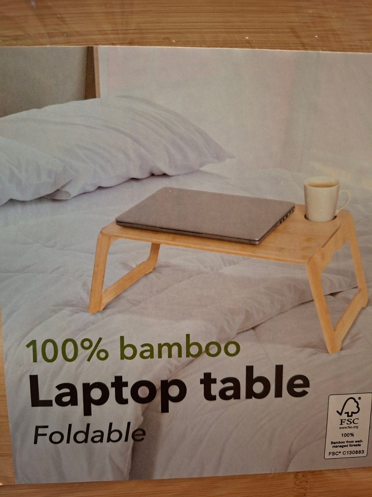 Bamboe laptop/ontbijt-tafeltje, Bamboe, Overige typen, Nieuw, Ophalen of Verzenden