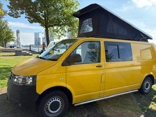 Cabrio Camper VW T5 L2 Euro 5 met Slaaphefdak en 2 keukens, Buscamper of Camperbus, Koelkast, Volkswagen, Tot en met 2
