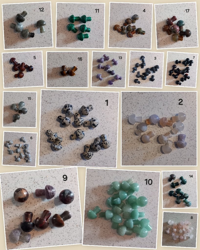 Paddestoel edelstenen (3 voor €2,50), Sieraden, Tassen en Uiterlijk, Ophalen of Verzenden, Zo goed als nieuw