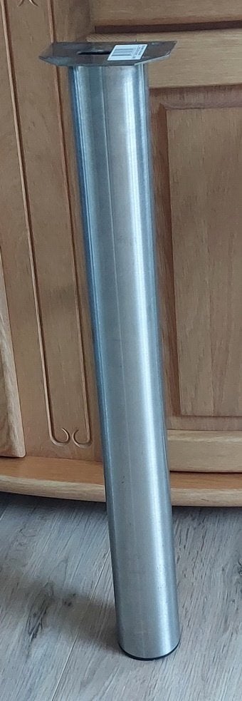 Duraline tafelpoot rond RVS Ø76 mm 72 cm (1 stuks!), Huis en Inrichting, Tafelonderdelen, Tafelpoot, 50 tot 100 cm, Rond, Zo goed als nieuw