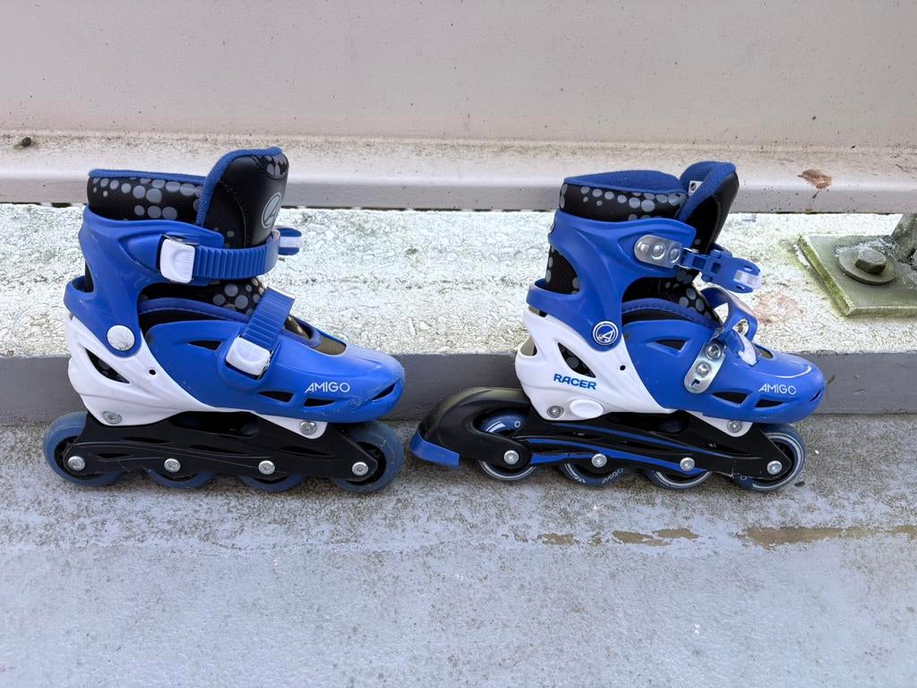 Donkerblauwe inline skeelers, AMIGO, maat 30 t/m 33, Overige merken, Kinderen, Ophalen of Verzenden, Inline skates 4 wielen