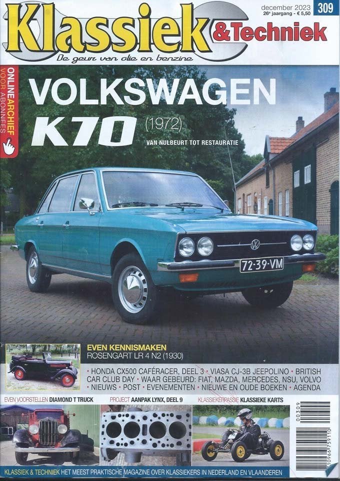 Klassiek & Techniek 309 2023 : VW K70 - Jeep CJ - Rosengart, Ophalen of Verzenden, Gelezen, Algemeen