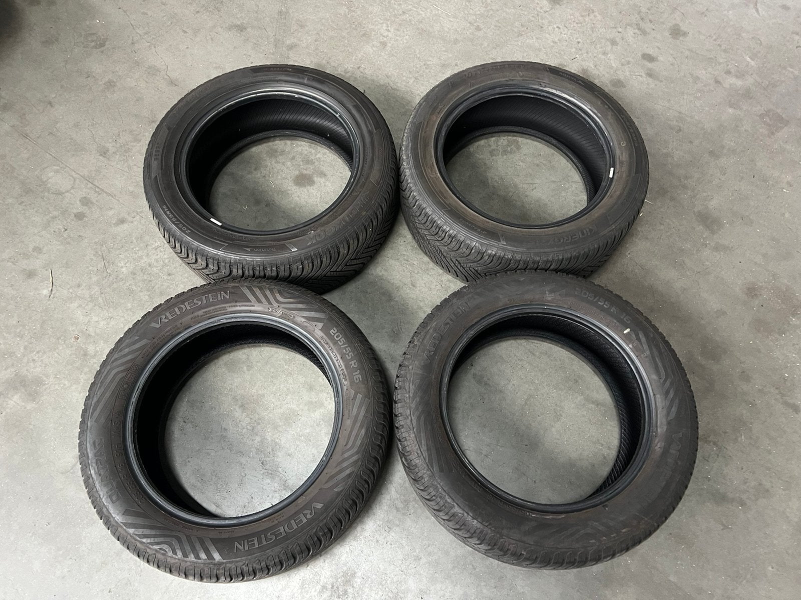 Set all season banden 205 55 R16 Hankook en Vredestein, Ophalen, Gebruikt, 16 inch, 205 mm