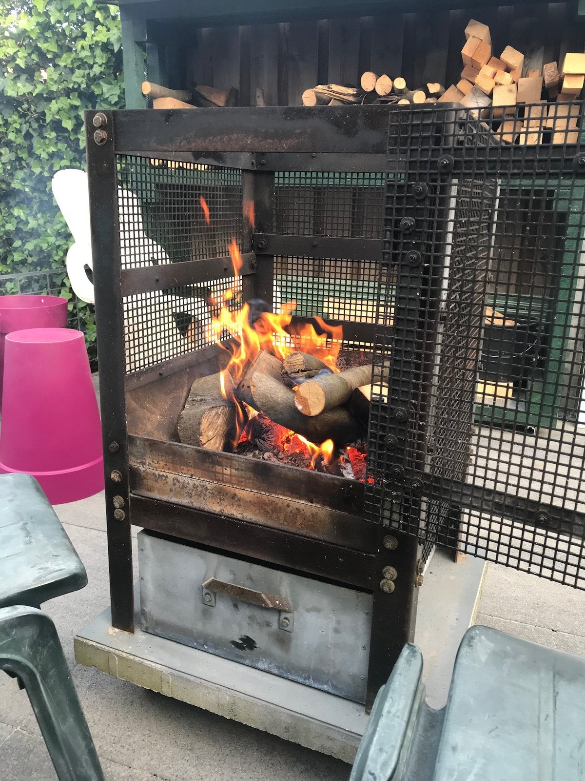 Houtkachel voor buiten, Ophalen, Gebruikt