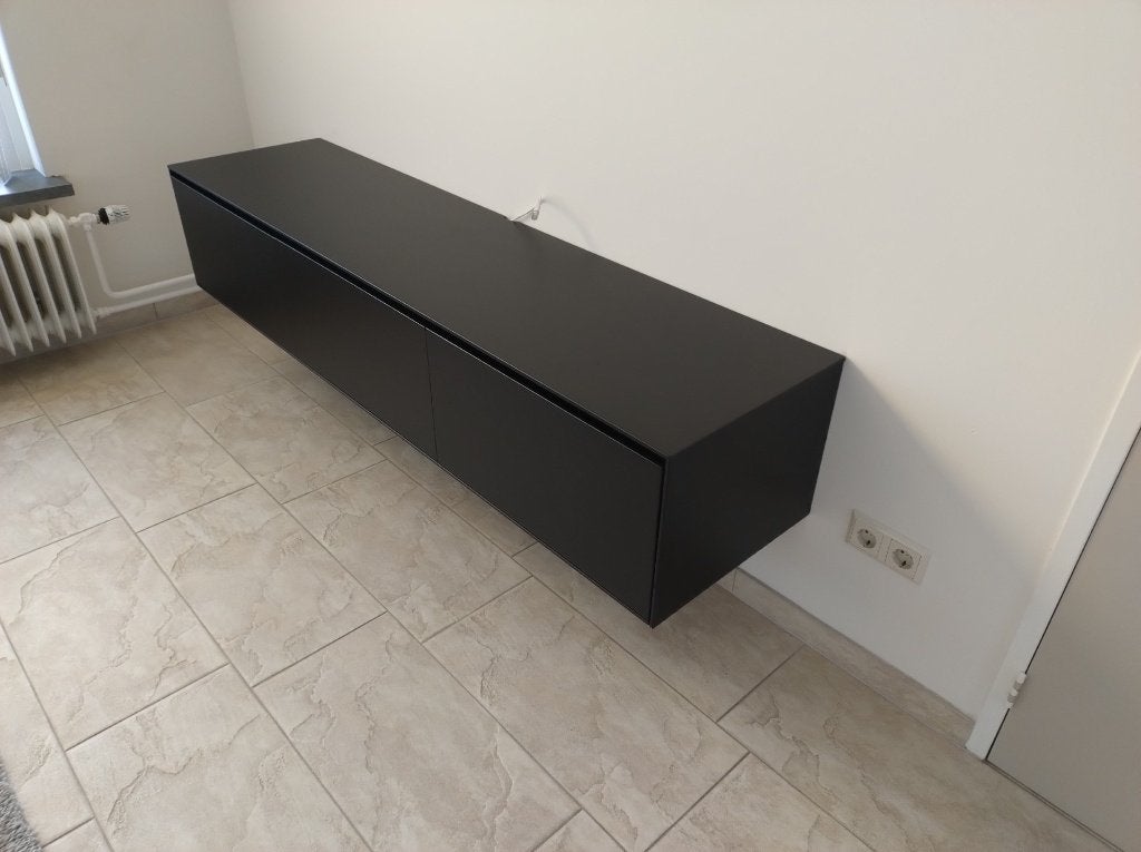 Zwevend tv-meubel lang., Huis en Inrichting, Kasten | Televisiemeubels, Ophalen, Overige materialen, 150 tot 200 cm, Zo goed als nieuw