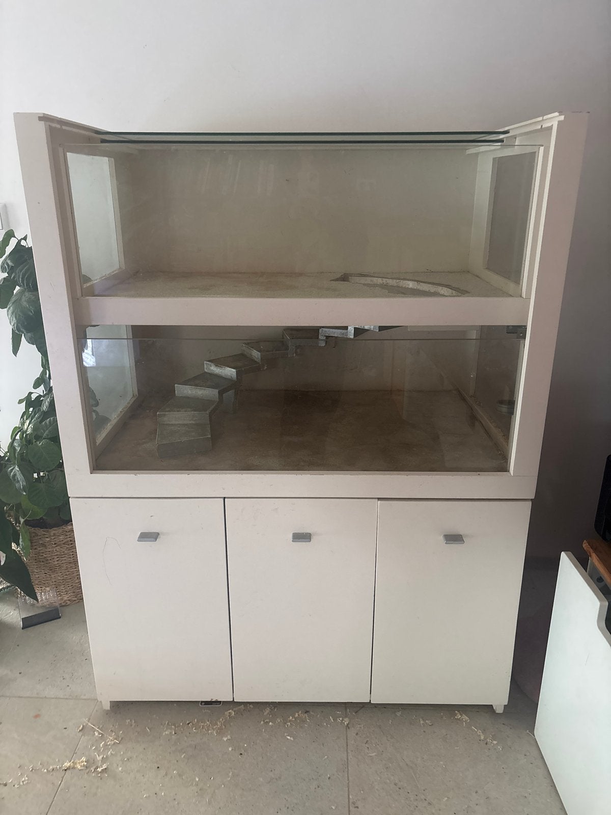 Mooi houten glazen cavia hok, Kooi, Gebruikt, Ophalen of Verzenden, 90 cm of meer
