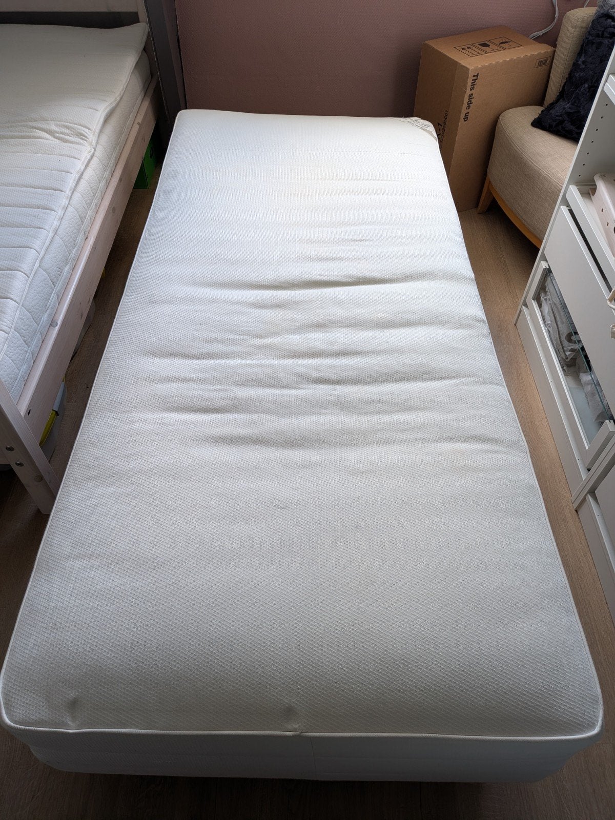 Boxspring bed, gratis, Ophalen, Gebruikt, Tweepersoons, 90 cm