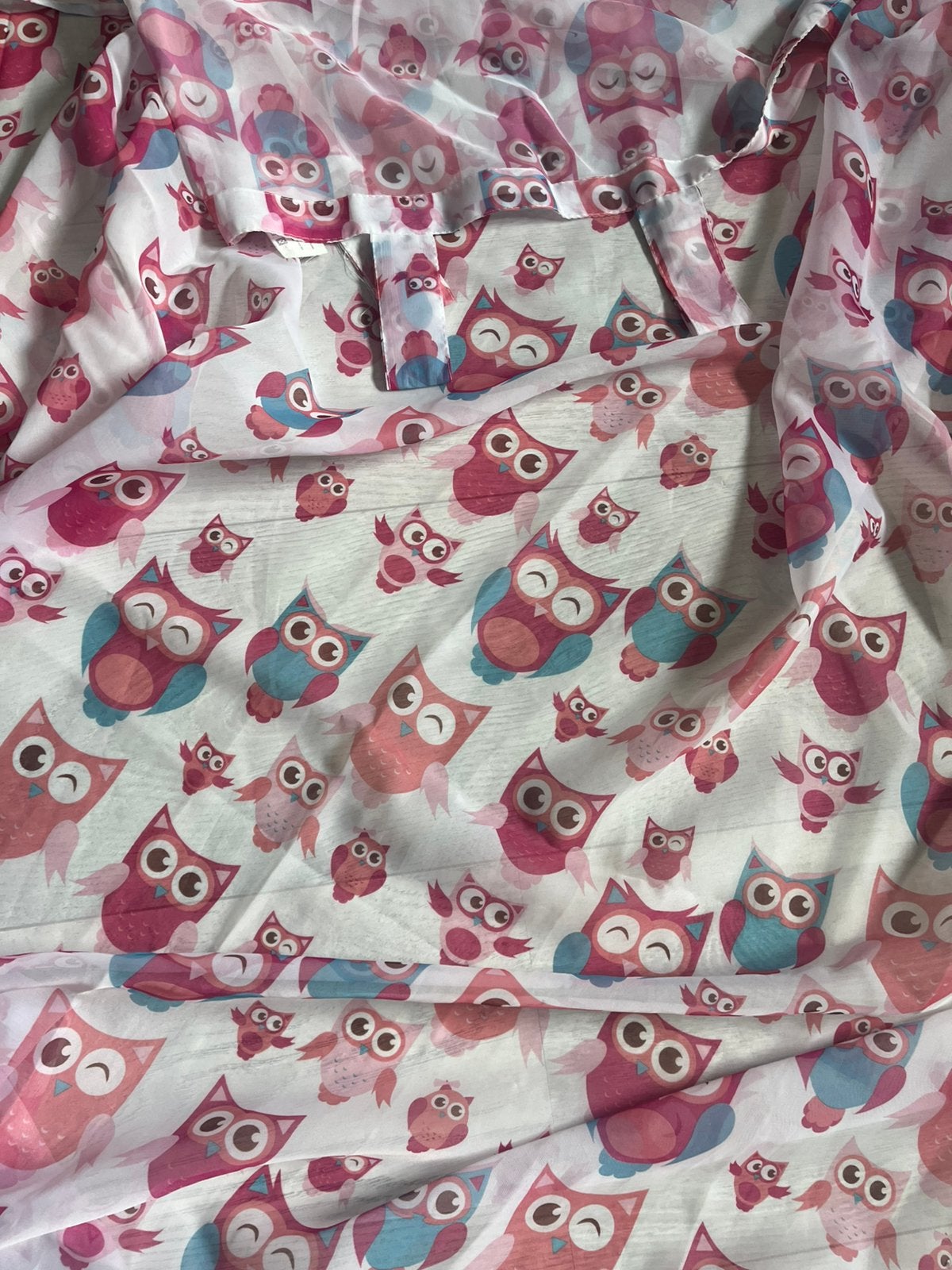 Gordijnen met uiltjes met metalen roedes, Ophalen, Gebruikt, Blauw, Polyester