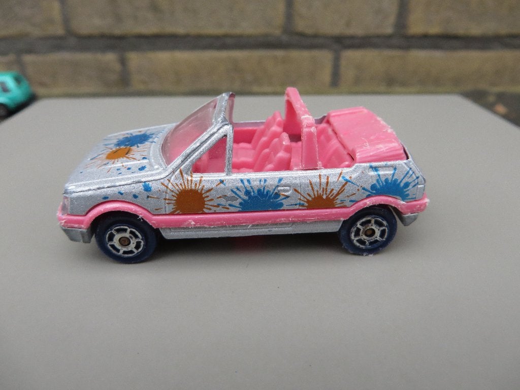 Majorette Peugeot 205 Cabriolet Roze-Zilver, Ophalen of Verzenden, Gebruikt, Auto