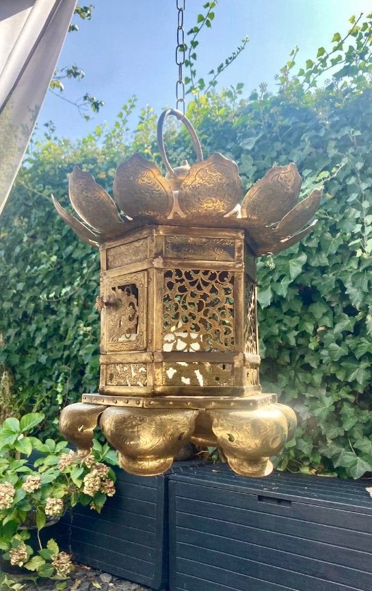 Enorme Japanse tempel lamp lantaarn Tsuridoro antiek Japan., Antiek en Kunst, Ophalen