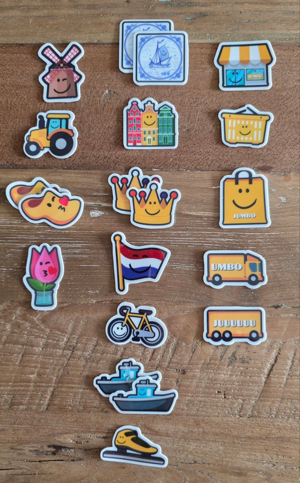 TEAB 15 soorten Jumbo Smiles stickers + 4 dubbelen, Ophalen of Verzenden, Nieuw, Meerdere stickers