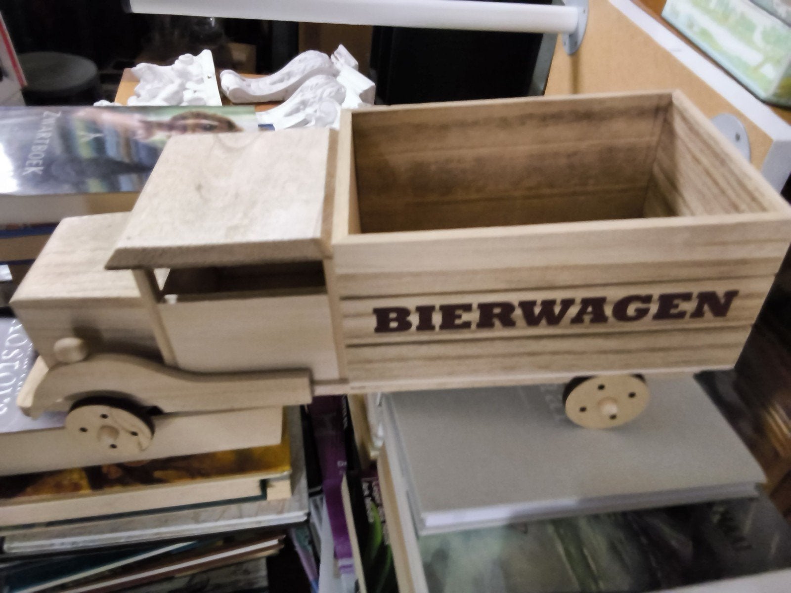 Houten Bierwagen Decoratie - Uniek Cadeau, Overige merken, Groter dan 1:32, Ophalen of Verzenden, Zo goed als nieuw