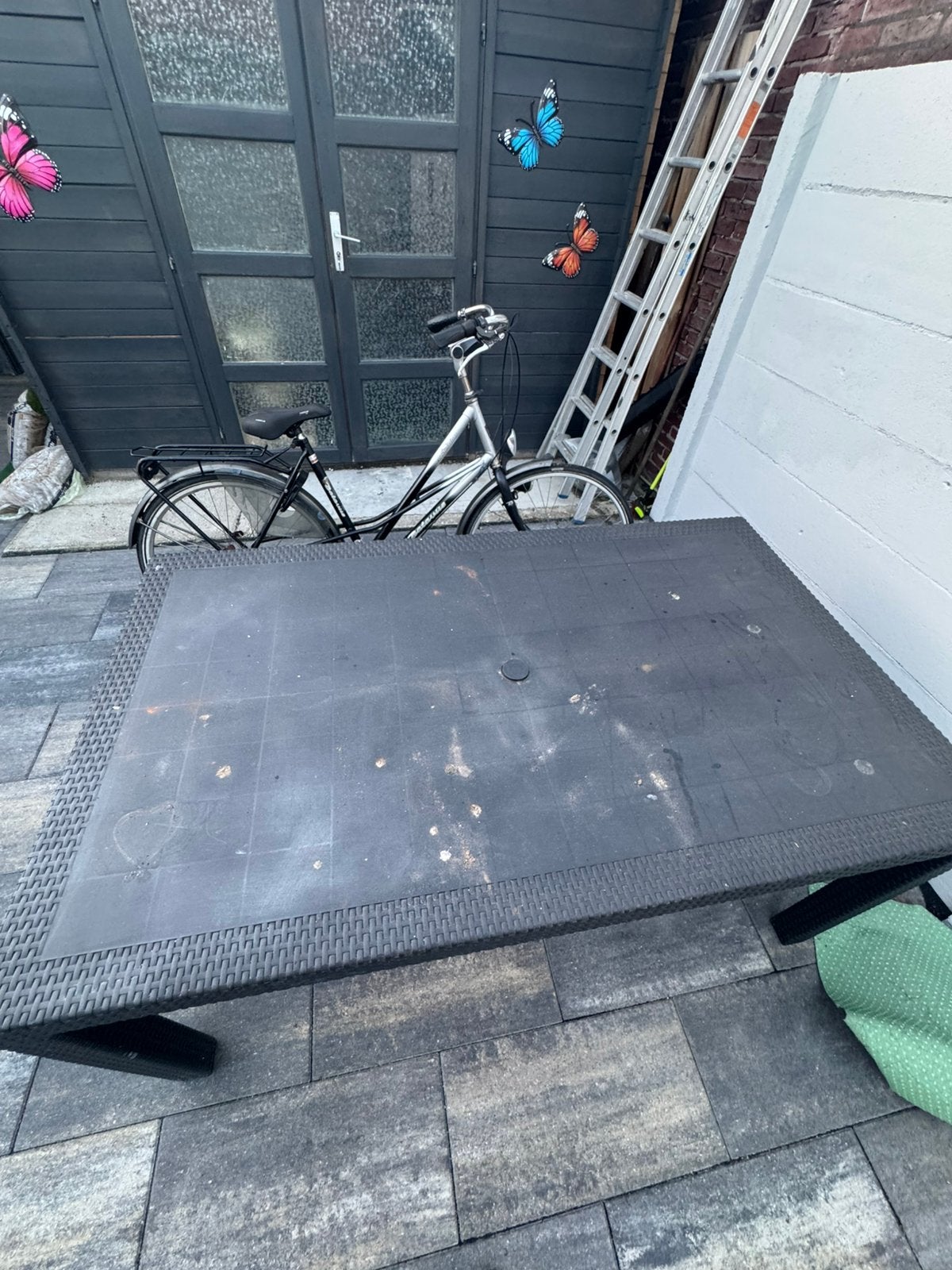 Buitentafel, Ophalen, Gebruikt, Rechthoekig, Kunststof