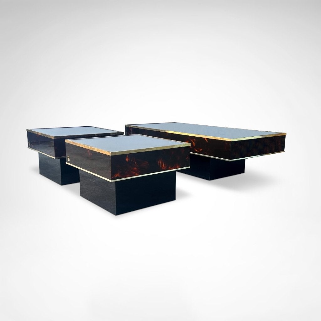 Salontafel en bijzettafels | Hollywood regency |Eric Maville, Ophalen