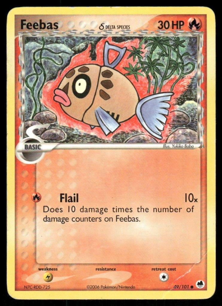 Feebas δ 49/101 - Dragon Frontiers, Hobby en Vrije tijd, Verzamelkaartspellen | Pokémon, Gebruikt, Verzenden