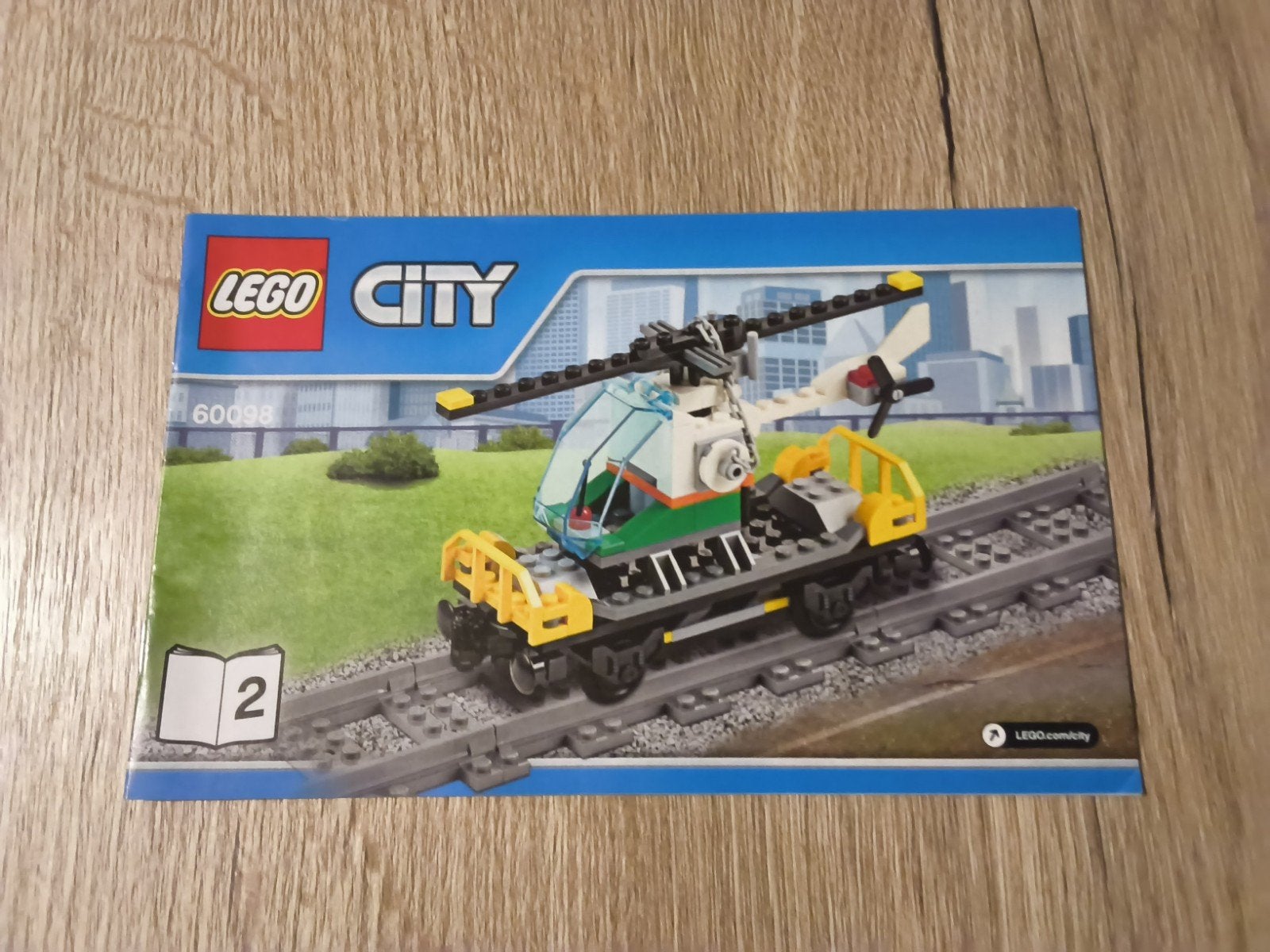 LEGO TREIN 60098 WAGON MET HELIKOPTER, Ophalen of Verzenden, Zo goed als nieuw, Lego