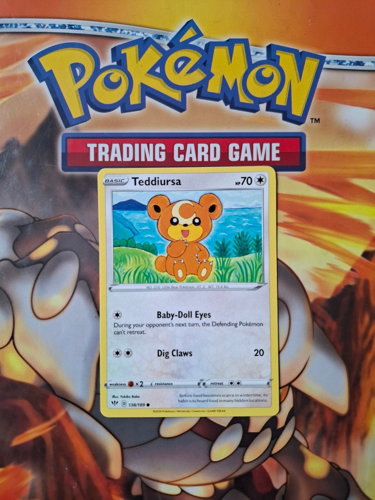 Teddiursa 138/189 Darkness Ablaze pokemon kaart nm, Ophalen of Verzenden, Zo goed als nieuw, Losse kaart