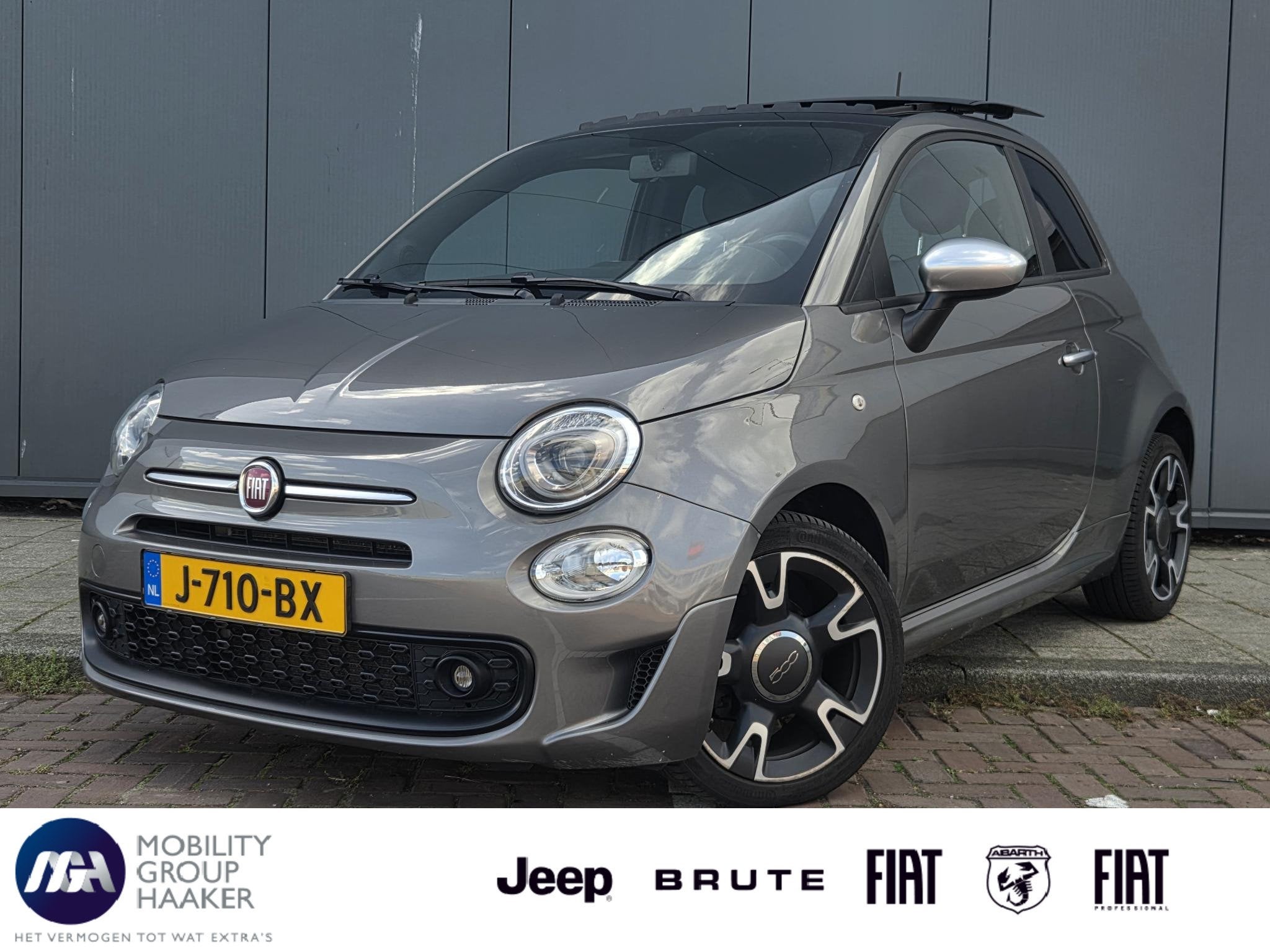 Fiat 500 1.2 Rockstar | Automaat | Schuif-kanteldak | Dealer, Auto's, Stof, 4 cilinders, 4 stoelen, Origineel Nederlands