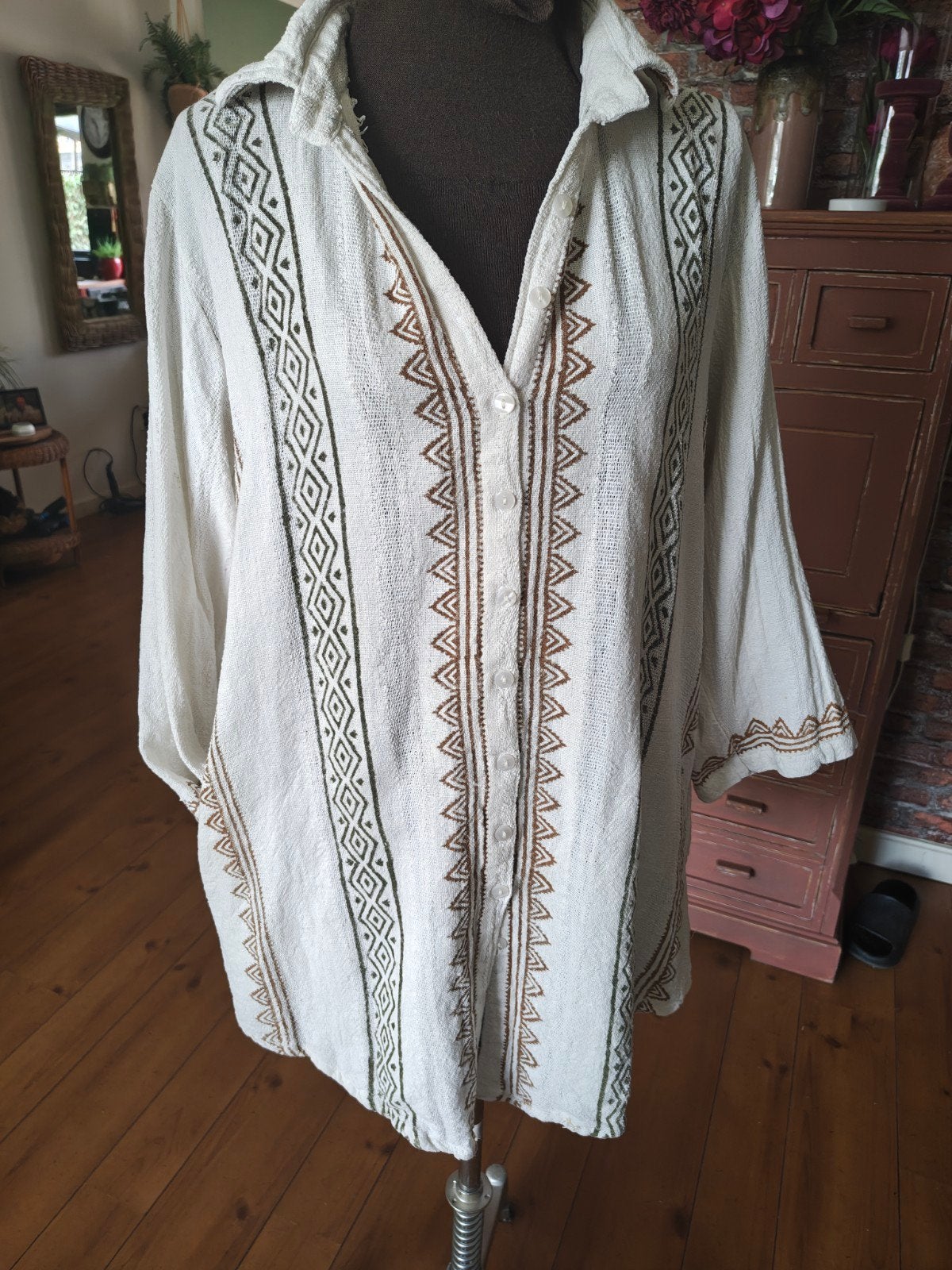 blouse ibiza Boho style l xl xxl, Ophalen of Verzenden, Gedragen, Maat 46/48 (XL) of groter, Wit