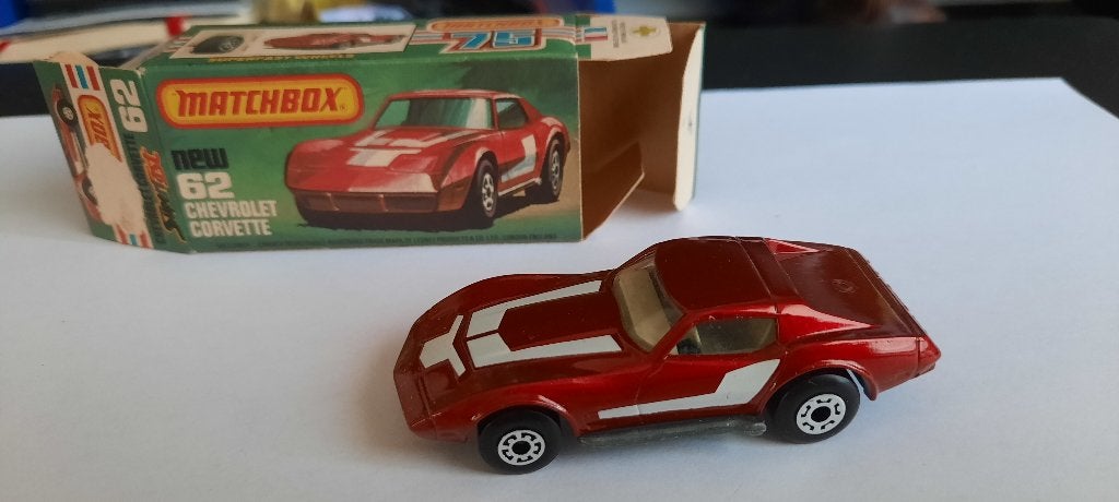 Matchbox 62f Chevrolet Corvette L Box, Ophalen of Verzenden, Zo goed als nieuw, Auto