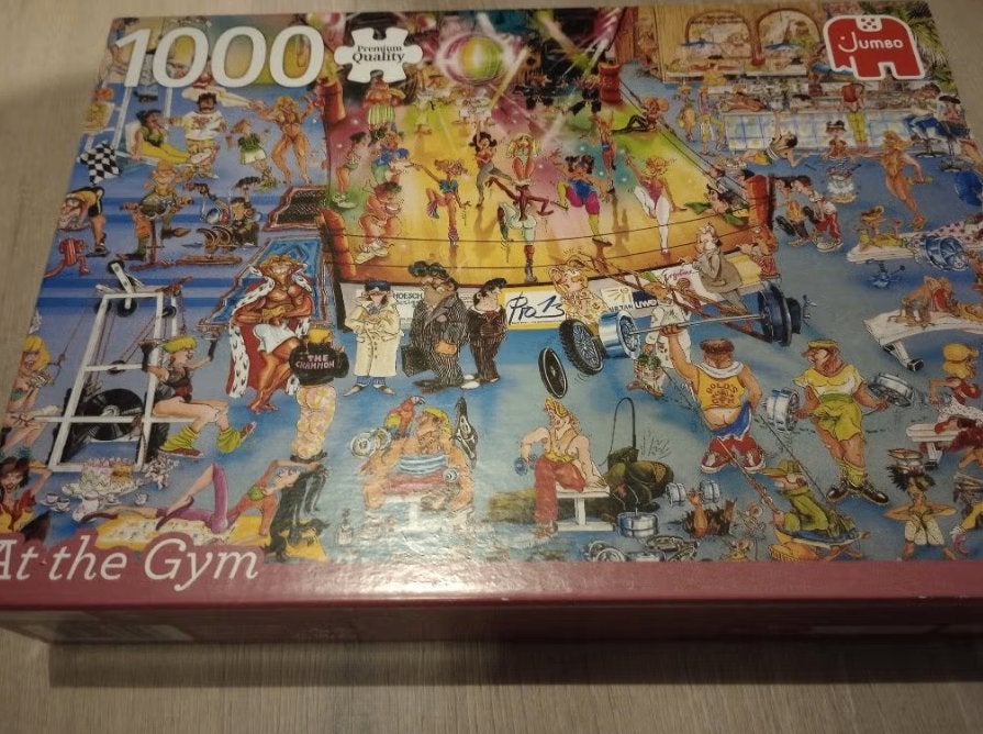 Puzzel 1000 stukjes jumbo in de sportschool, Ophalen of Verzenden, 500 t/m 1500 stukjes, Zo goed als nieuw
