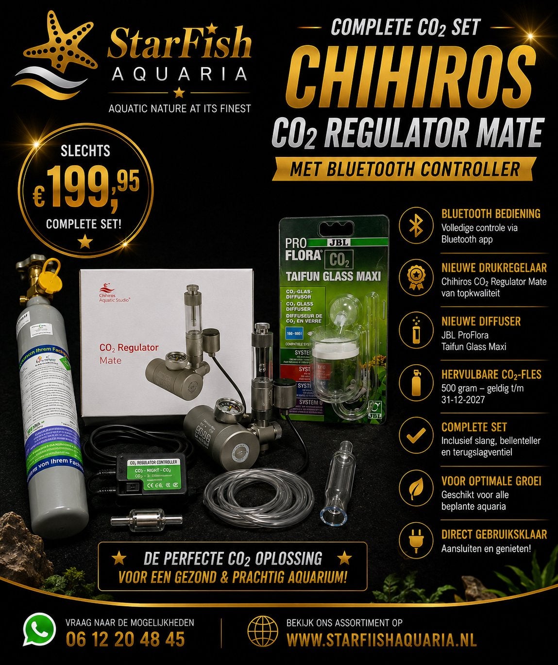 Chihiros CO₂ Regulator Mate Compleet, Ophalen of Verzenden, Nieuw
