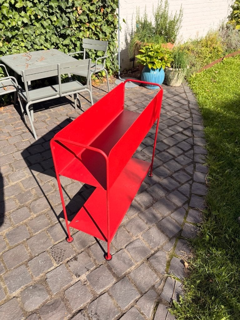 Fermob Picolino plantenbak rood – design, Tuin en Terras, Ophalen, Gebruikt, 60 tot 100 cm, 60 cm of meer