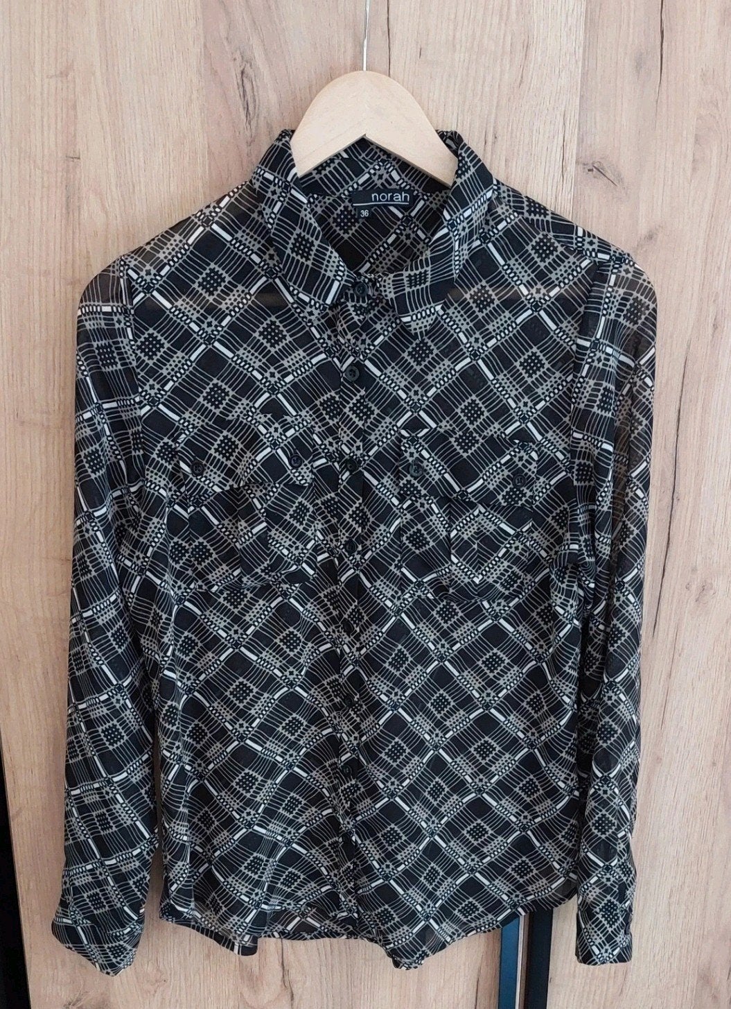 NORAH Blouse zwart beige wit S🙂, Zwart, Nieuw, Ophalen of Verzenden, Norah
