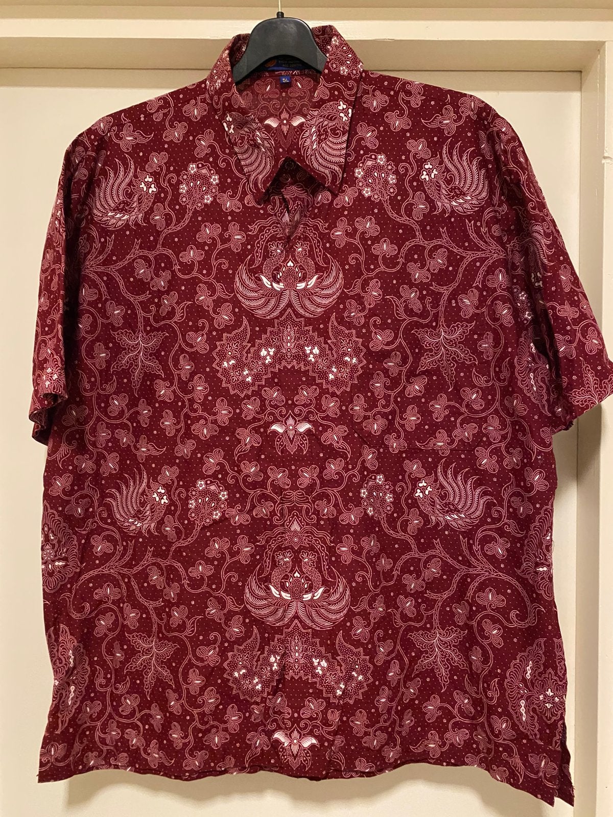SUNAN BATIK INDONESIA UNISEX BLOUSE XL/44, Ophalen of Verzenden, Zo goed als nieuw, Rood, Halswijdte 43/44 (XL)