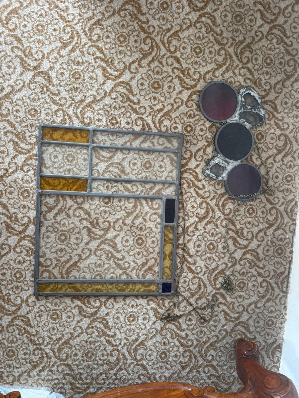 Glas in lood decoratie, Antiek en Kunst, Ophalen