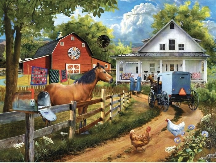 SunsOut - Visiting Neighbors - 300XL stukjes, Ophalen of Verzenden, Minder dan 500 stukjes, Nieuw, Legpuzzel