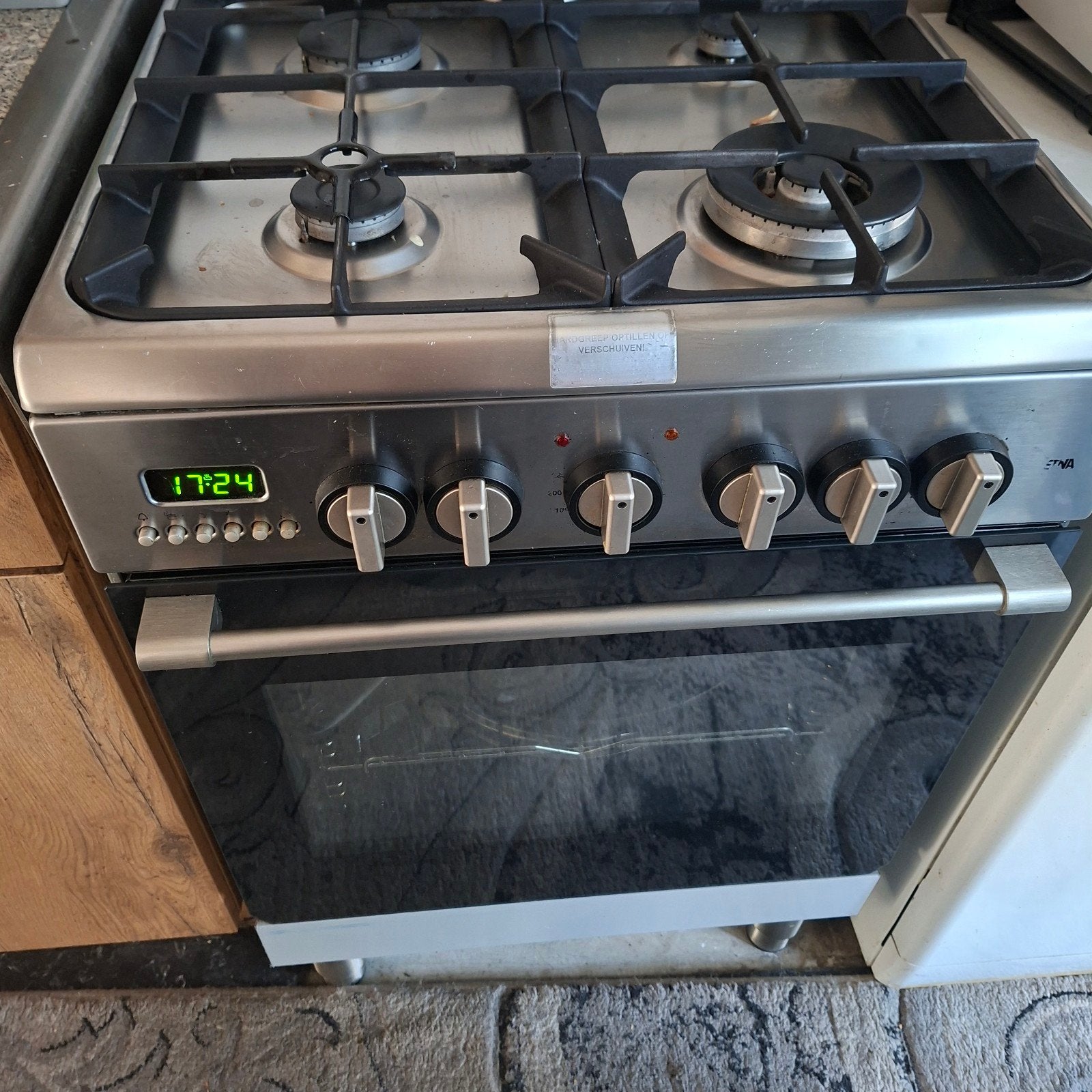 Etna gasfornuis met oven - Vrijstaand, Witgoed en Apparatuur, Ophalen, Gebruikt, 4 kookzones, Gas