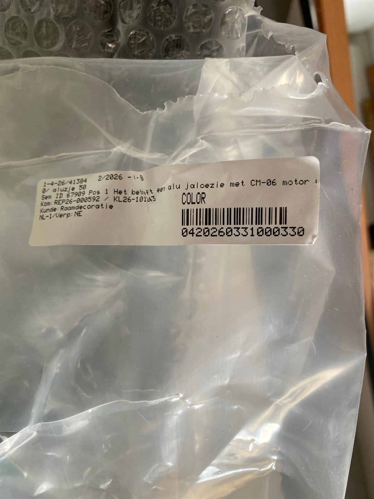 Aluminium jaloezie met motor 100cm breed 100 hoog, Ophalen of Verzenden, Nieuw, Jaloezie, Metaal