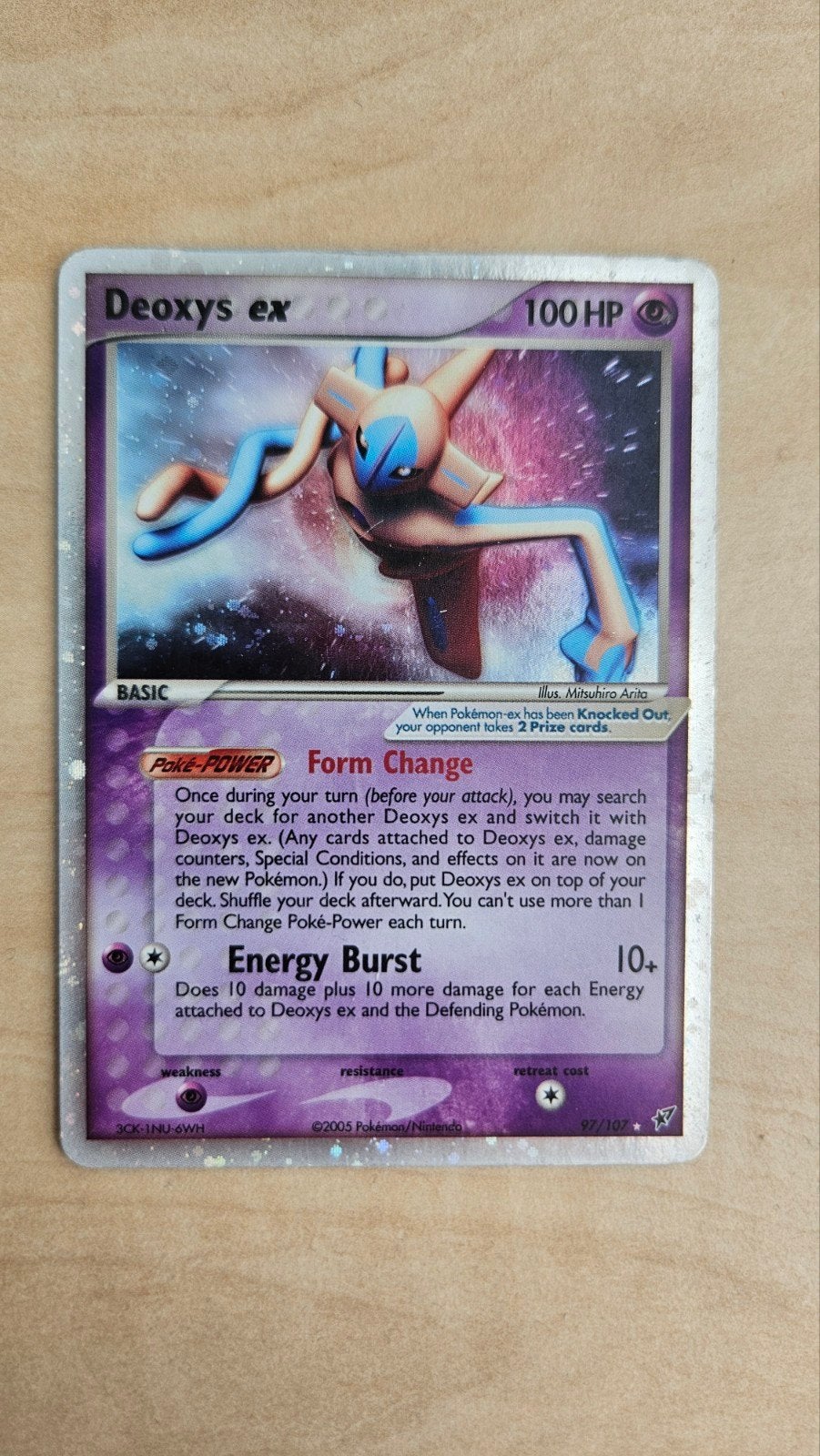 Deoxys ex 97/107 - EX Deoxys (MET SWIRL), Hobby en Vrije tijd, Verzamelkaartspellen | Pokémon, Ophalen of Verzenden, Zo goed als nieuw